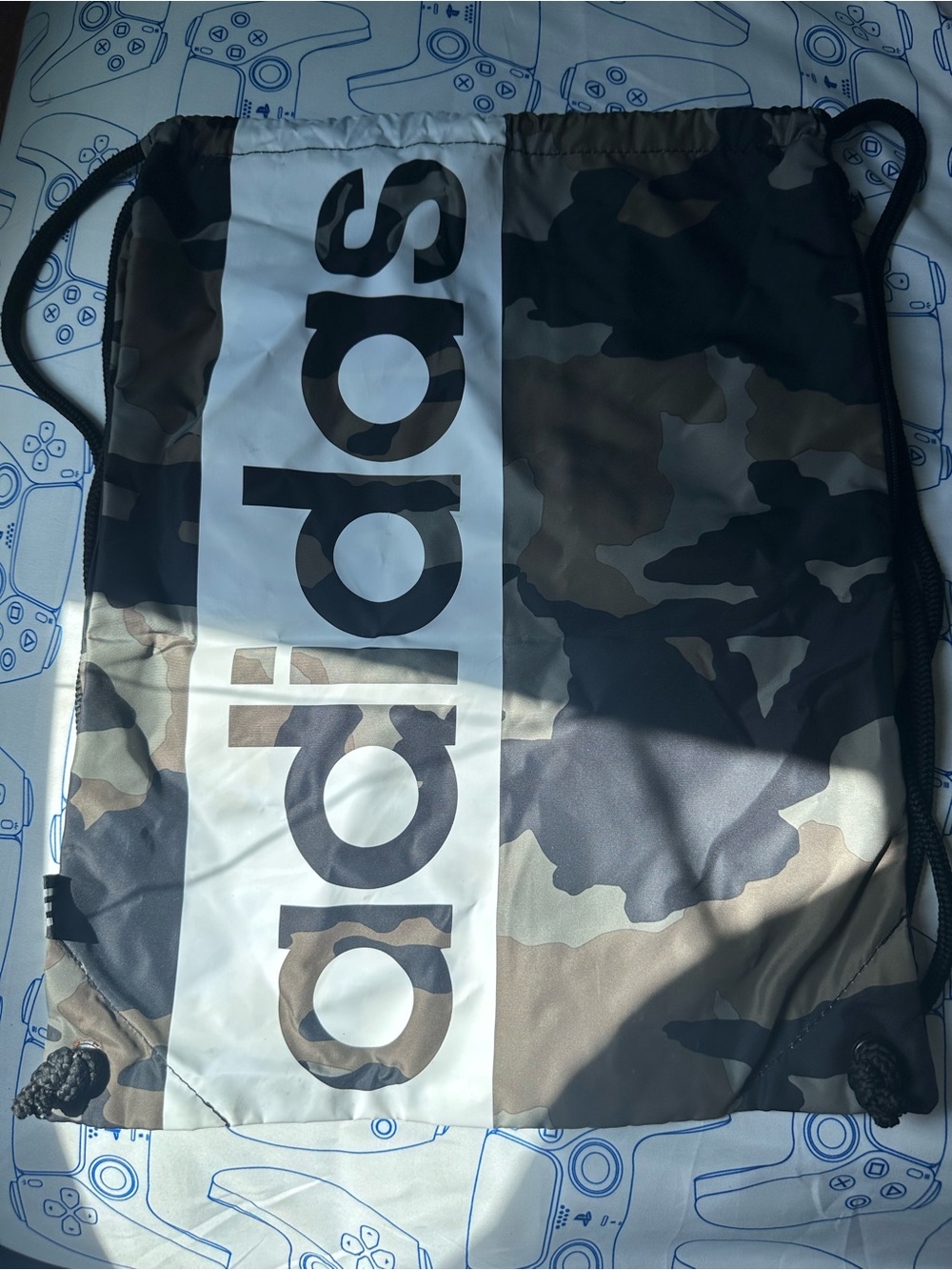 adidas Men’s Camo Drawstring Bag - Black & Brown & Tan